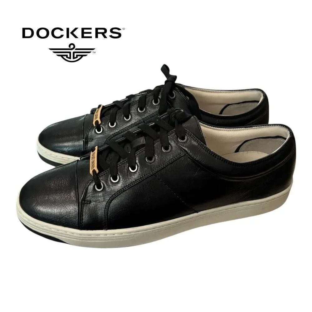 New Dockers Men's Norwalk Black Leather Lace-up Sneakers 13 13M